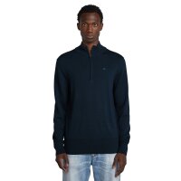 G-STAR Men knitted jumper with Henley collar - Premium Core Half Zip Knit, single-coloured Dark blue M (Medium)