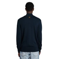 G-STAR Men knitted jumper with Henley collar - Premium Core Half Zip Knit, single-coloured Dark blue M (Medium)