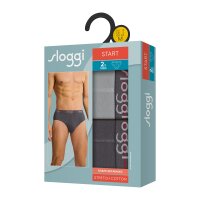 Sloggi Herren Slips 2er Pack - Start midi C2P box, Baumwolle Grau/Schwarz 2XL