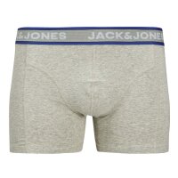 JACK&JONES Herren Boxershorts, 7er Pack - JACHUDSON SOLID TRUNKS 7 PACK, Baumwoll-Stretch Schwarz/Blau/Grau/Weiß S