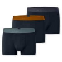 SCHIESSER mens boxer shorts 3-pack - series "95/5", pants, logo waistband Black/Brown/Grey M (Medium)