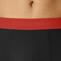 SCHIESSER mens boxer shorts 3-pack - series "95/5", pants, logo waistband Black/Red M (Medium)