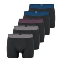 SCHIESSER Mens Boxer Shorts, 5-pack - series “95/5”, underpants, logo waistband Black/Blue/Grey 3XL (XXX-Large)