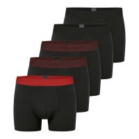 SCHIESSER Herren Boxershorts, 5er Pack - Serie "95/5", Unterhose, Logobund Schwarz/Rot M