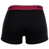BOSS Herren Boxershorts, 3er Pack - Power Trunks, Logo, Baumwollmischung, einfarbig Schwarz/Rot/Blau/Grau L