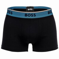 BOSS mens boxer shorts, 3-pack - Power Trunks, logo, cotton blend, single-coloured Black/Red/Blue/Grey L (Large)