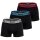 BOSS mens boxer shorts, 3-pack - Power Trunks, logo, cotton blend, single-coloured Black/Red/Blue/Grey L (Large)