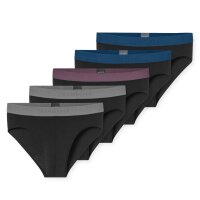 SCHIESSER Herren Slips, 5er Pack - Serie "95/5", Single Jersey Schwarz/Grau/Blau XL