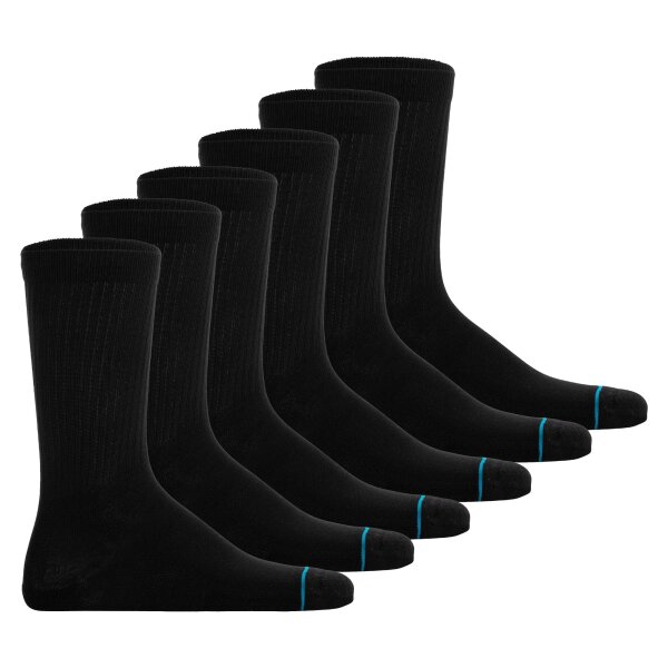 STANCE unisex socks 6-pack - Icon, Logo, Basic, Crew socks Black 35-37