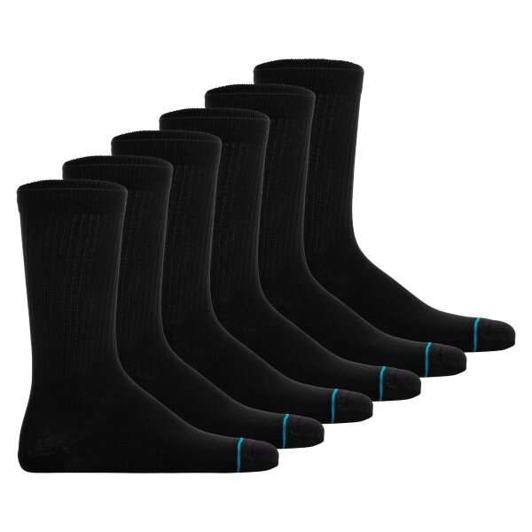 STANCE Unisex Socken 6er Pack - Shelter, Logo, Crew Socken, einfarbig Schwarz 38-42