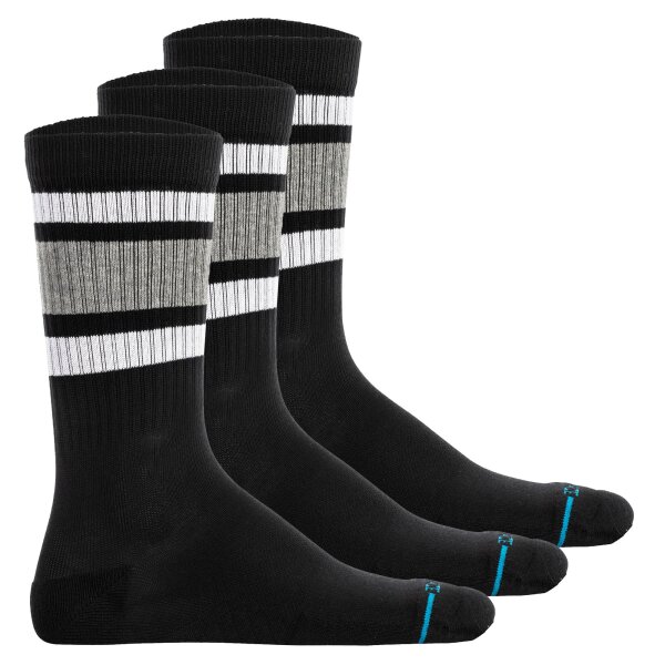 STANCE unisex socks pack of 3 - Boyd ST, logo, stripes, crew socks Black 38-42
