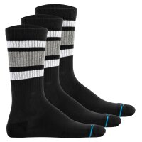 STANCE unisex socks pack of 3 - Boyd ST, logo, stripes, crew socks Black 38-42