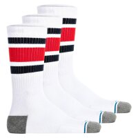 STANCE unisex socks pack of 3 - Boyd ST, logo, stripes, crew socks White/Red/Dark Blue 35-37