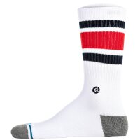 STANCE unisex socks pack of 3 - Boyd ST, logo, stripes, crew socks White/Red/Dark Blue 35-37