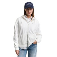 GANT Damen Sweatjacke - SHIELD ZIP HOODIE, Kapuzen-Jacke, Logo, Baumwoll-Mix Ecru S