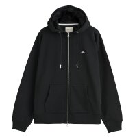 GANT Ladies Sweat Jacket - ARCHIVE SHIELD FULL ZIP HOODIE, hooded jacket, logo Black M (Medium)