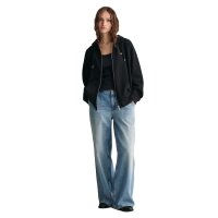 GANT Ladies Sweat Jacket - ARCHIVE SHIELD FULL ZIP HOODIE, hooded jacket, logo Black M (Medium)