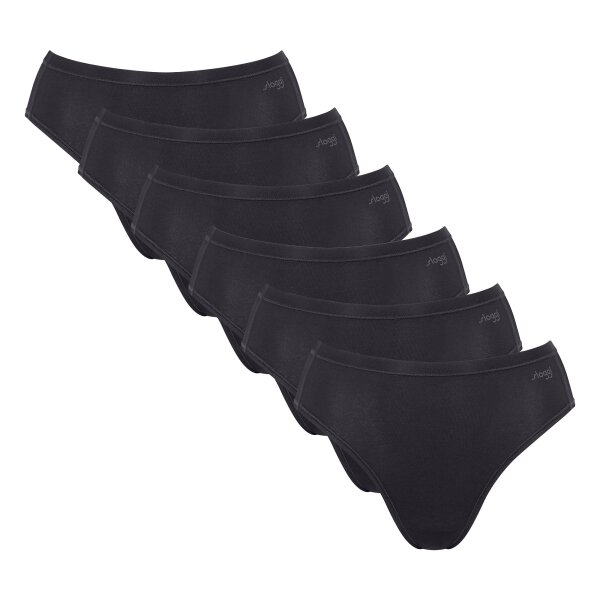Sloggi Women Tai Briefs, 6-pack - GO Daily Cotton Tai 6P, pants, stretch cotton Black S (Small)