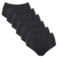 Sloggi Damen Highwaist-Slips, 6er Pack - GO Daily Cotton Highwaist 6P, Unterhose, Stretch-Baumwolle Schwarz M