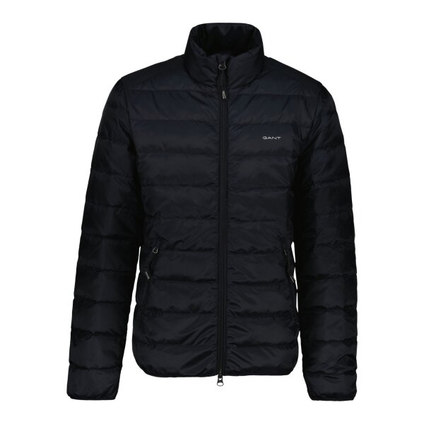 GANT Herren Daunenjacke - LIGHT DOWN JACKET, leichte Steppjacke, Stehkragen, Zip Schwarz M