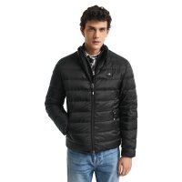 GANT Herren Daunenjacke - LIGHT DOWN JACKET, leichte Steppjacke, Stehkragen, Zip Schwarz M