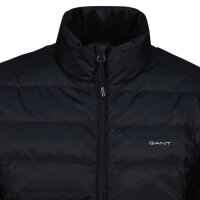GANT Mens Down Quilted Jacket - LIGHT DOWN JACKET, zip, stand-up collar Black M (Medium)