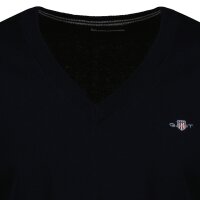 GANT Mens Pullover - CLASSIC COTTON V-NECK, knitted jumper, V-neck, cotton Blue M (Medium)