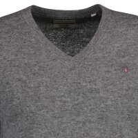 GANT Herren Strickpullover, V-Neck, Wolle - EXTRAFINE LAMBSWOOL V-NECK Grau Melange M