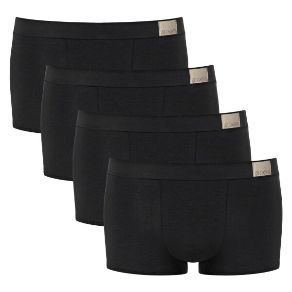 Sloggi mens hipster, pack of 4 - GO Natural Hipster C4P, boxer shorts, cotton stretch Black S (Small)