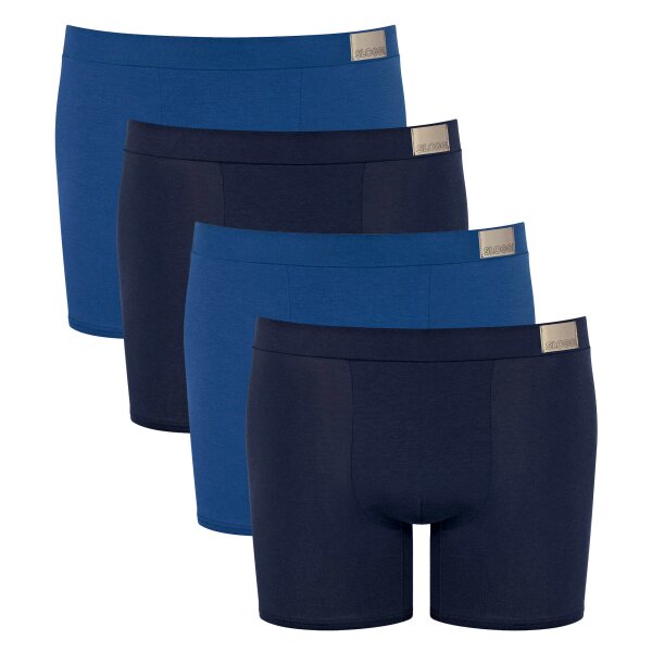 Sloggi Herren Shorts, 4er Pack - GO Natural Short C4P, Boxershorts, Cotton Stretch Blau 2XL