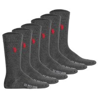 U.S. POLO ASSN. Herren Socken, 6er Pack - Business-Socken, Logo, Baumwoll-Mix Anthrazit Melange 39-42