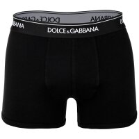 DOLCE & GABBANA Herren Boxershorts, 2er Pack - Regular Boxer, Stretch Baumwolle Schwarz M
