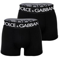 DOLCE & GABBANA Herren Boxershorts, 2er Pack - Regular Boxer, Stretch Baumwolle Schwarz M