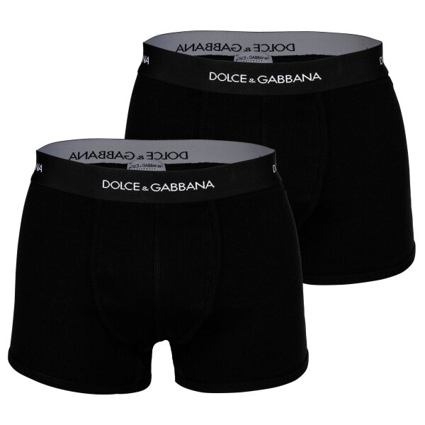 DOLCE & GABBANA mens boxer shorts, 2-pack - regular boxer, cotton Black M (Medium)
