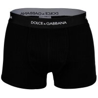DOLCE & GABBANA Herren Boxershorts, 2er Pack - Regular Boxer, Baumwolle Schwarz M