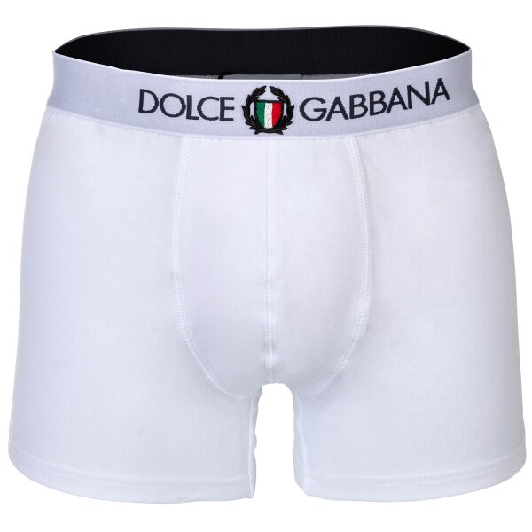 DOLCE & GABBANA Mens Boxer Shorts - Regular Boxer, Stretch Cotton White M (Medium)