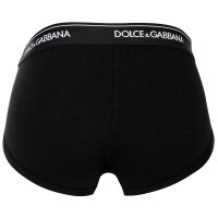 DOLCE & GABBANA Herren Slips, 2er Pack - Slip Brando, Stretch Baumwolle Schwarz M