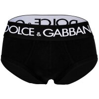 DOLCE & GABBANA mens briefs, 2-pack - Brando briefs, stretch cotton Black M (Medium)
