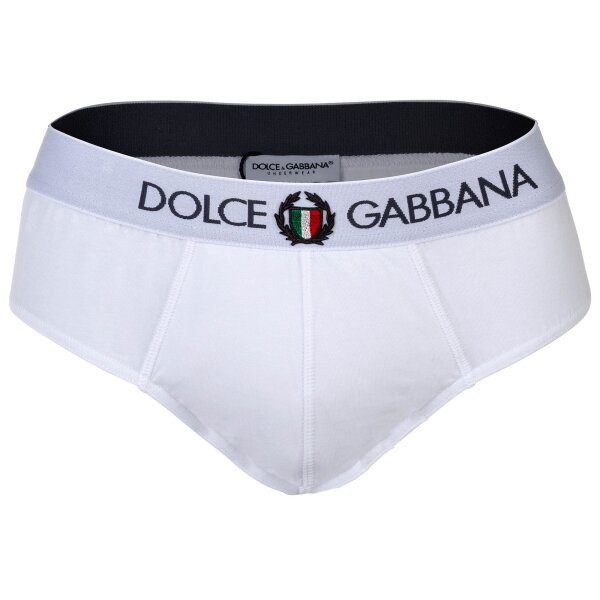 DOLCE & GABBANA mens briefs - Medio briefs, stretch cotton White XL (X-Large)