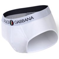 DOLCE & GABBANA Herren Slip - Slip Medio, Stretch Baumwolle Weiß XL