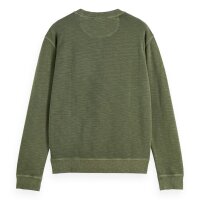 SCOTCH&SODA Men Structured Sweatshirt - Structured sweatshirt, pullover, single-coloured Green M (Medium)