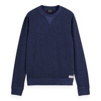 SCOTCH&SODA Herren Sweatshirt mit Struktur - Structured Sweatshirt, Pullover, einfarbig Dunkelblau S