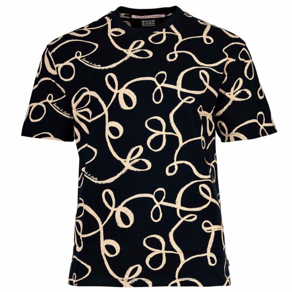 SCOTCH&SODA Herren T-Shirt mit Allover-Print - Relaxed Fit AOP T-Shirt, Baumwolle