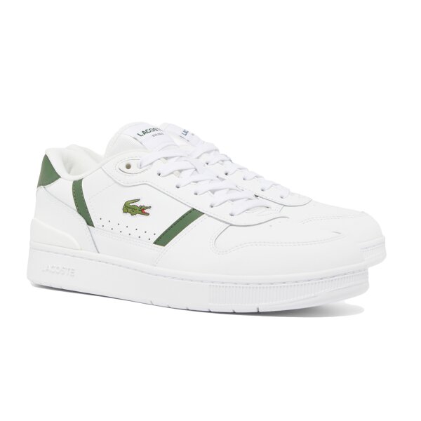 LACOSTE Mens Sneaker - T-CLIP SET, sneakers, logo, genuine leather White/Green EUR 43 (9 UK)