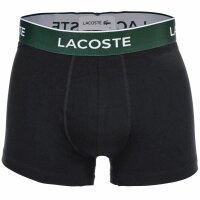 LACOSTE Herren Boxershorts, 5er Pack - Trunks, Casual, Cotton Stretch, Logobund Schwarz/Blau/Grün S