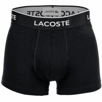 LACOSTE Herren Boxershorts, 5er Pack - Trunks, Casual, Cotton Stretch, Logobund Schwarz/Blau/Grün S