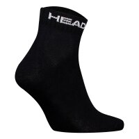HEAD Unisex Quarter socks, 12-pack - Elements All Sport Quarter, logo, solid colour Black 39-42 (UK 6-8)