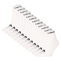 HEAD Unisex Quarter socks, 12-pack - Elements All Sport Quarter, logo, solid colour White 39-42 (UK 6-8)