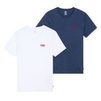 Levis Herren T-Shirts, 2er Pack - "The Graphic Tee - 2 Pack", Rundhals, Baumwolle Blau/Weiß 2XL