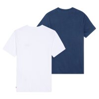 Levis Herren T-Shirts, 2er Pack - "The Graphic Tee - 2 Pack", Rundhals, Baumwolle Blau/Weiß 2XL